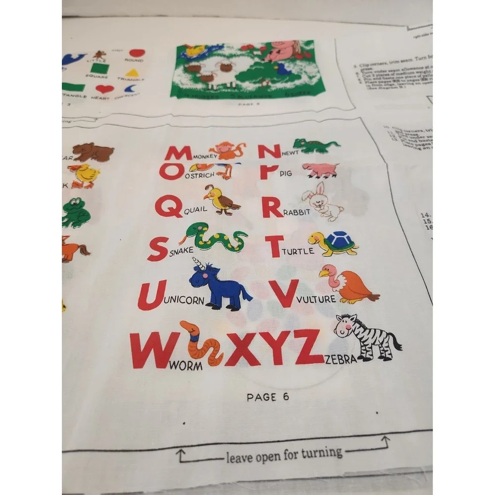 Vtg 1980s Cranston VIP Fabric Panel Teacher's Pets Learning Book Uncut Unwashed